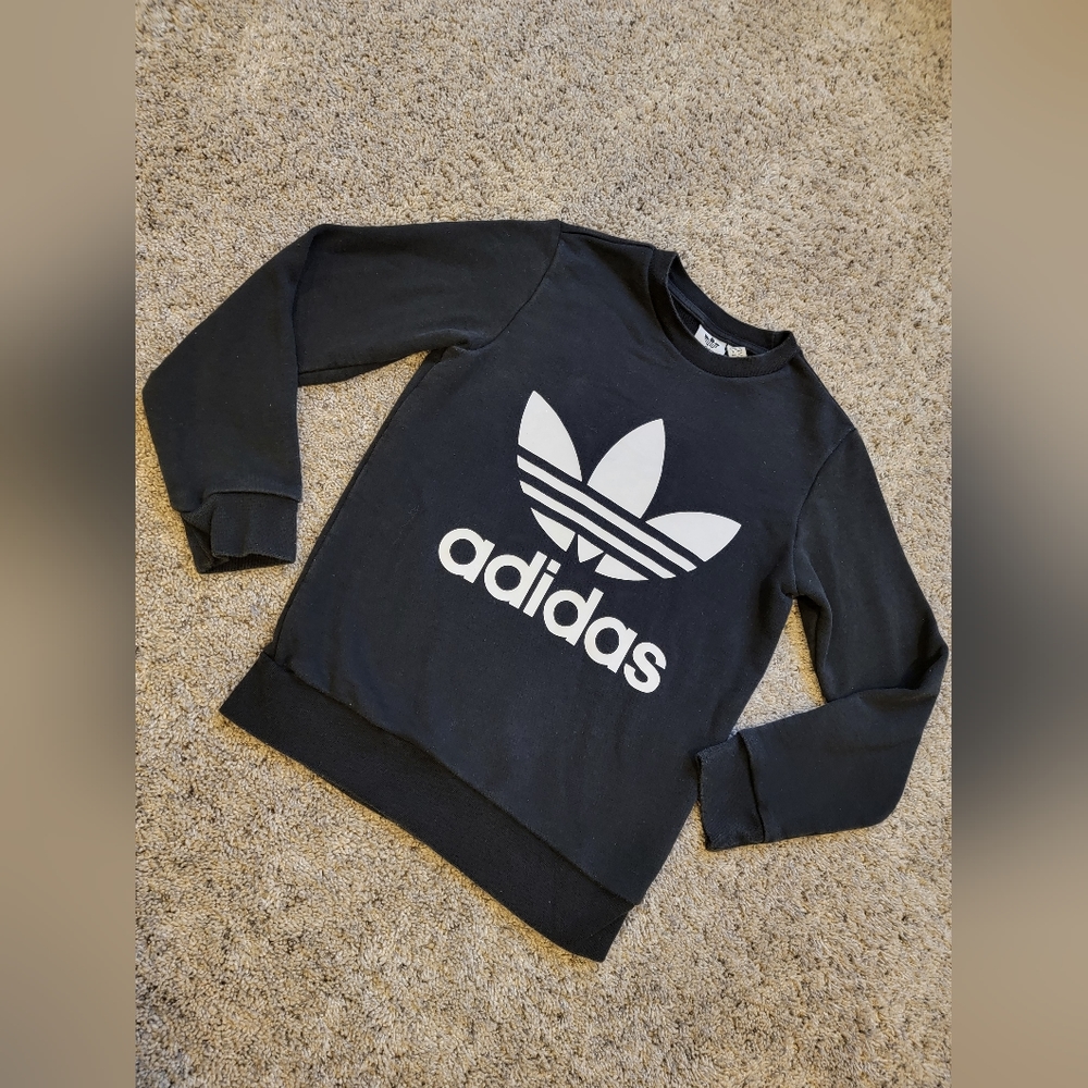 Adidas Girls Black and white sweater size small